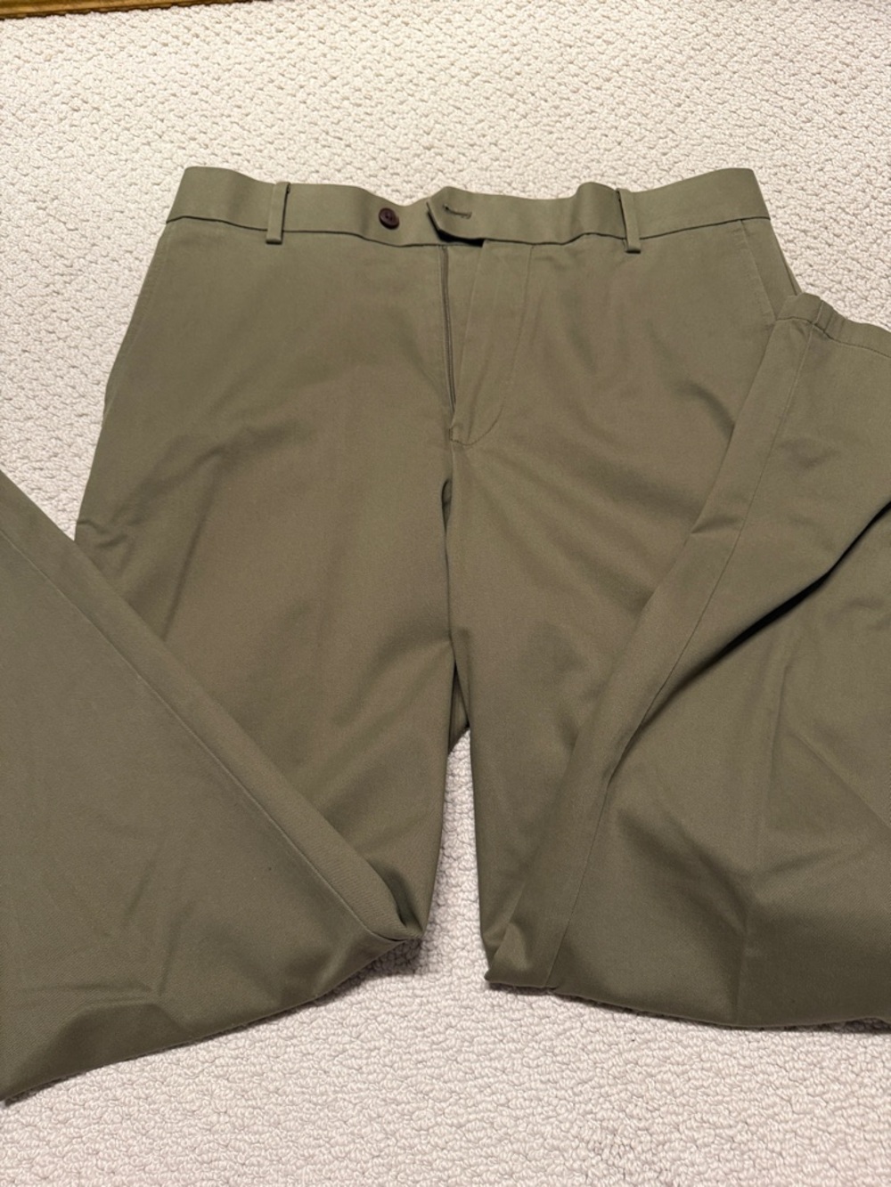 Charles Tyrwhitt Olive Green Straight-Leg Chinos 32x30